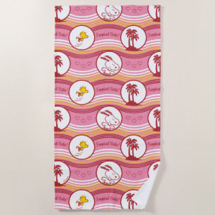 Serviette De Plage cacahuètes Snoopy & Woodstock Tropical Cutie
