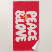 Serviette De Plage cacahuètes | Woodstock Peace & Love (Devant)