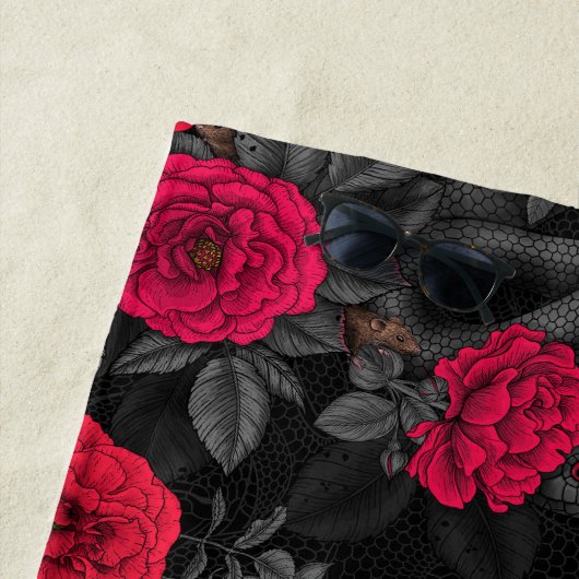 Serviette De Plage Caché en rose (En situation)