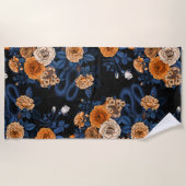 Serviette De Plage Caché en rose, orange et bleu (Devant)