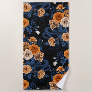 Serviette De Plage Caché en rose, orange et bleu