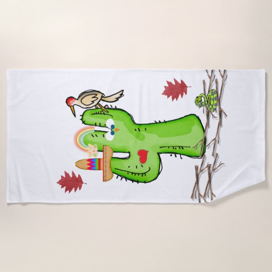 Serviette de plage Cactus Bird (Devant)