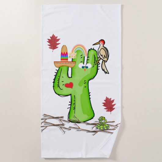 Serviette de plage Cactus Bird (Devant)