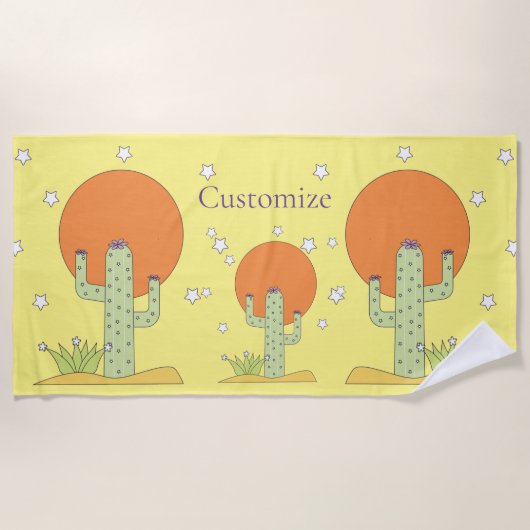 Serviette De Plage Cactus du désert Sun Thunder_Cove (Devant)