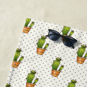 Serviette De Plage Cactus et motif de point succulent de Polk (En situation)