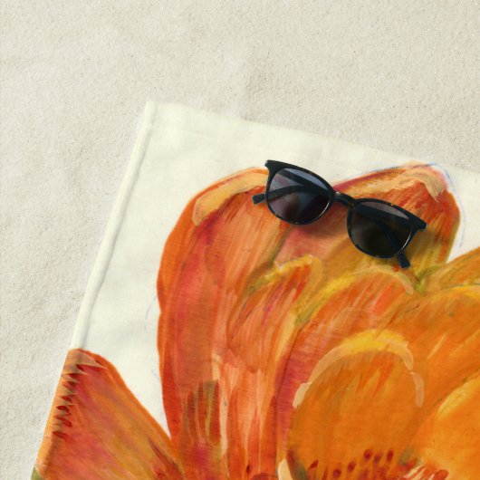 Serviette De Plage Cactus Orange Blossoms (En situation)