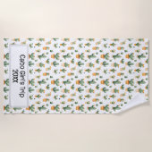 Serviette De Plage Cactus pointillés sur blanc (Devant)