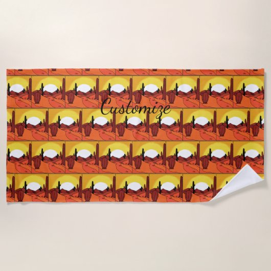 Serviette De Plage Cactus Sunset Thunder_Cove (Devant)