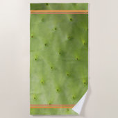 Serviette De Plage Cactus vert tropical avec les rayures faites sur (Devant)