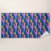 Serviette De Plage Cactus violet Motif Cactus Plantes (Devant)