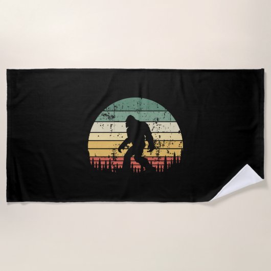 Serviette De Plage Cadeau Bigfoot Retro Sunset (Devant)