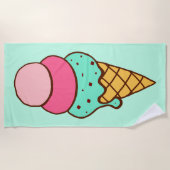 Serviette de plage Cadeau cornet de glace à la men (Devant)