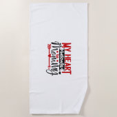 Serviette De Plage Cadeau Couple Mon Coeur Appartient À Maman (Devant)