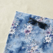 Serviette De Plage Cadeau d'anniversaire | Aquarelle Florale aux floc (En situation)