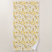 Serviette De Plage Cadeau d'anniversaire | Basilique blanche et jaune (Devant)