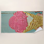 Serviette De Plage Cadeau d'anniversaire de crème glacée (Devant)