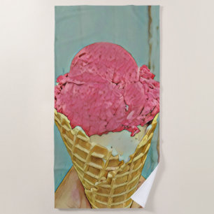 Serviette De Plage Cadeau d'anniversaire de crème glacée