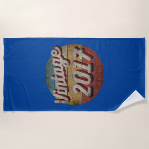 SERVIETTE DE PLAGE CADEAU D'ANNIVERSAIRE FEMMES HOMMES VINTAGE 2017