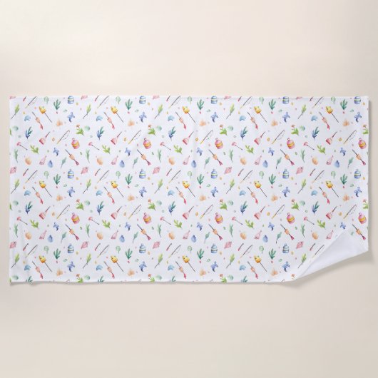 Serviette De Plage Cadeau d'anniversaire | J'aime la pêche (Devant)