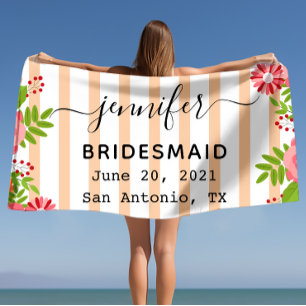 Serviette De Plage Cadeau de Bachelorette Fleur Vibrant