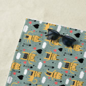 Serviette De Plage Cadeau de chat | Cute Chat Motif Enfant (En situation)