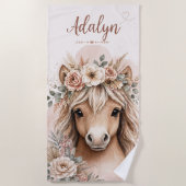 Serviette De Plage Cadeau de cheval pour filles Boho mignonnes (Devant)