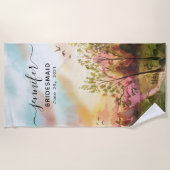 Serviette De Plage Cadeau de demoiselle d'honneur - Nom personnalisé  (Devant)