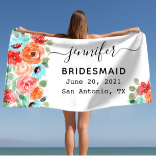 Serviette De Plage Cadeau de Demoiselle d'Honneur pour Enterrement de