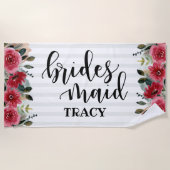 Serviette De Plage Cadeau de demoiselles d'honneur Enterrement de vie (Devant)
