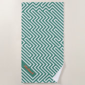 Serviette De Plage Cadeau de fête de Bachelor Design Vert Blanc Moder (Devant)