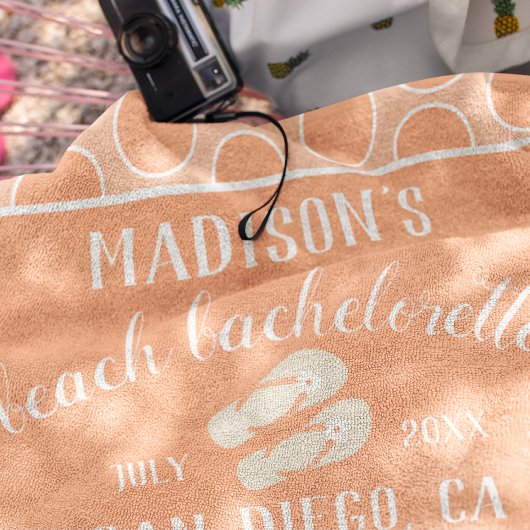 Serviette De Plage Cadeau de fête de bachelorette Polka Dots Peach