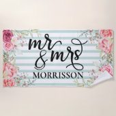 Serviette De Plage Cadeau de lune de miel pour jeunes mariés couple  (Devant)