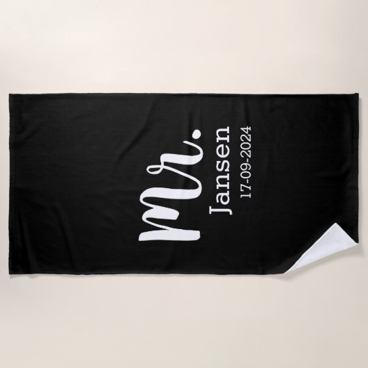 Serviette De Plage cadeau de mariage permanent (Devant)