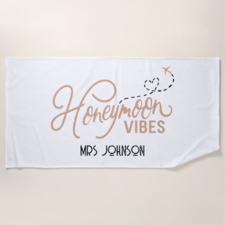 Serviette De Plage Cadeau de mariage "Vibes de lune de miel"