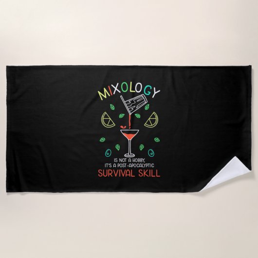 Serviette De Plage Cadeau de Noël | Barman Mixologue (Devant)