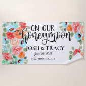 Serviette De Plage Cadeau de Nouvellement Mariés à Personnaliser | Ma (Devant)