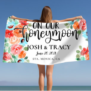 Serviette De Plage Cadeau de Nouvellement Mariés à Personnaliser   Ma