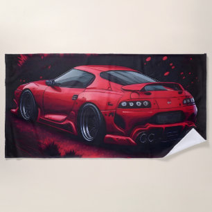 Serviette De Plage Cadeau de voiture Supra japonais rouge pour lui