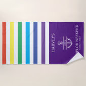 Serviette De Plage Cadeau de voyage de garçons de couleurs nautiques  (Devant)