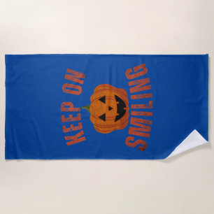 SERVIETTE DE PLAGE CADEAU D'HALLOWEEN CONTINUEZ À SOURIRE