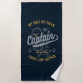 Serviette De Plage Cadeau drôle de marin, naviguant capitaine Retro (Devant)