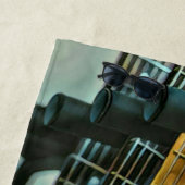 Serviette De Plage cadeau guitare pour fête des pères (En situation)