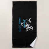 Serviette De Plage Cadeau infirmière | Coffee Scrubes Et Gants En Cao (Devant)