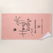 Serviette De Plage cadeau mariage de palmier en lune de miel (Devant)