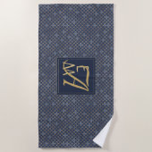 Serviette De Plage Cadeau mariage Monogramme Marine Balances de sirèn (Devant)