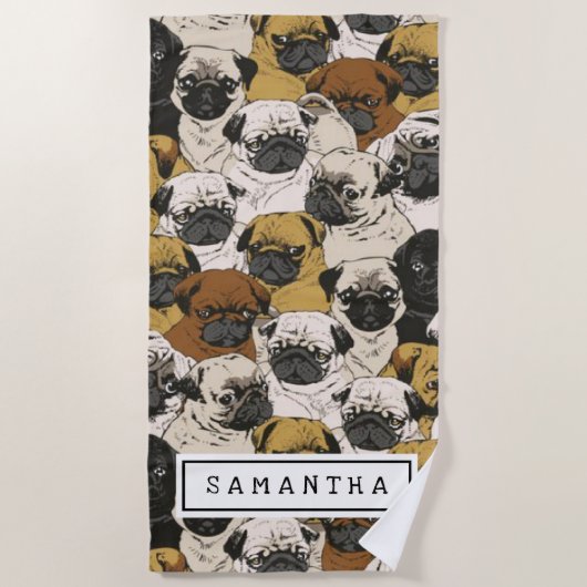 Serviette De Plage Cadeau mignon pour chien Amoureux des chiens Maman (Devant)