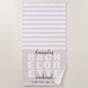 Serviette De Plage Cadeau moderne Blush Bachelorette