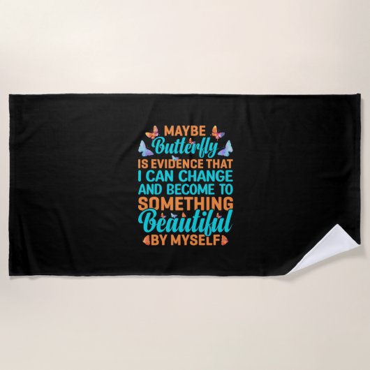 Serviette De Plage Cadeau Papillon | Peut-être papillon (Devant)