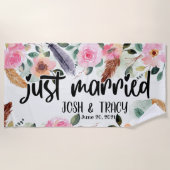 Serviette De Plage Cadeau personnalisé de mariage, fiançailles, enter (Devant)