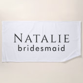Serviette De Plage Cadeau Personnalisé Demoiselle d'Honneur Mariage C (Devant)